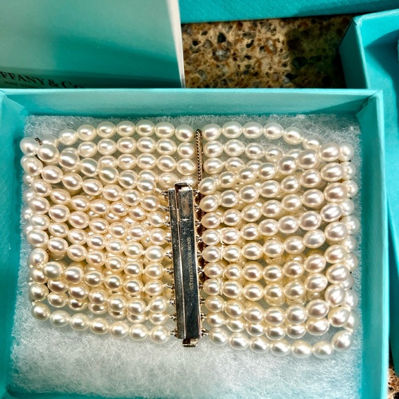 Authentic Tiffany & Co Ziegfeld Pearl Bracelet 10-Row 925 Silver💕❤️💕 - Picture 5 of 6